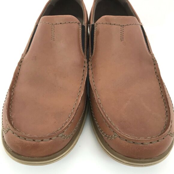 Clarks Rattlin Port Brown Loafers Slip On Moc Toe Comfort Shoes‎ Mens Size 8.5M main image 4